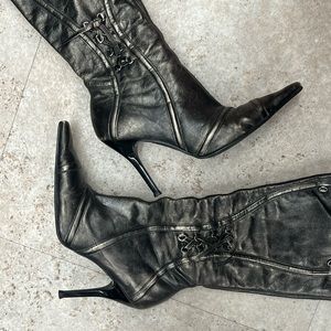 Y2k pointy toe heel boots